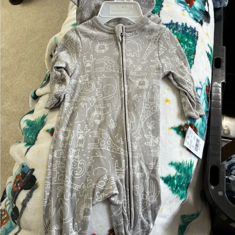 Wander Gray Patterned Kids One Piece